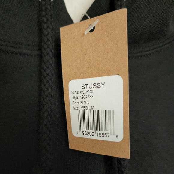 STUSSY AMEX HOODIE - BLACK - MEDIUM - RARE 2021 - Picture 3 of 5